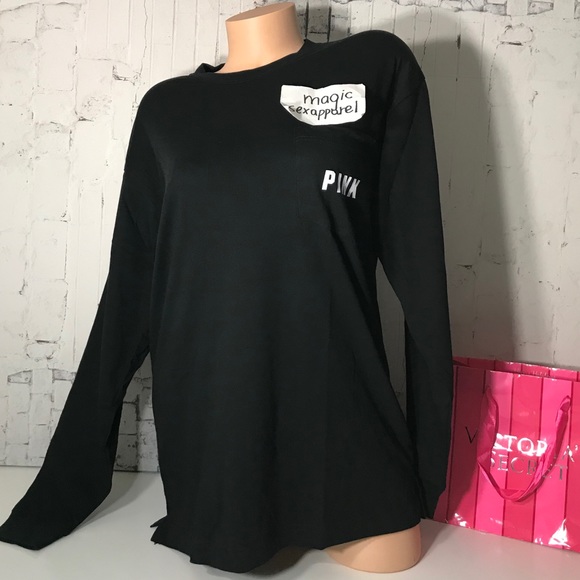 VS PINK XS S M L BLING SEQUIN CREW LONG-SLEEVE DOG - Picture 3 of 3